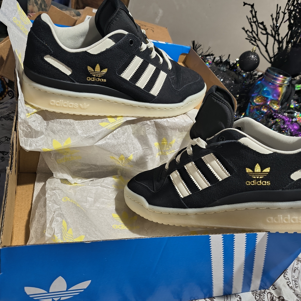 Adidas Black and White Athletic Shoes